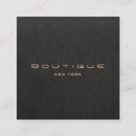 Cartão De Visita Quadrado Elegante Moderno Black Linen Professional