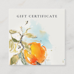 Cartão De Visita Quadrado Elegante Moderno Boho Abstrato Sketchy Orange Gard