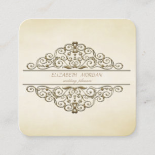Cartão De Visita Quadrado Elegante Moderno Profissional, Vintage, Moldura