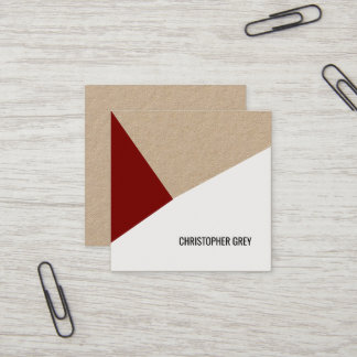 Cartão De Visita Quadrado Elegante Papel Kraft Cinza Burgendy Resfriado