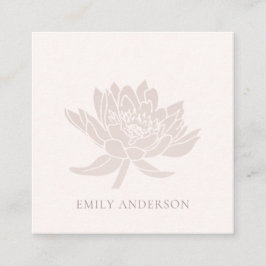 CARTÃO DE VISITA QUADRADO ELEGANTE PINCO BRANCO FORMAL ROSE DOURADO LOTUS FL
