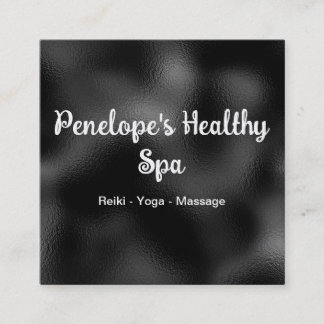 Cartão de Visita Quadrado Elegante Preto e Branco