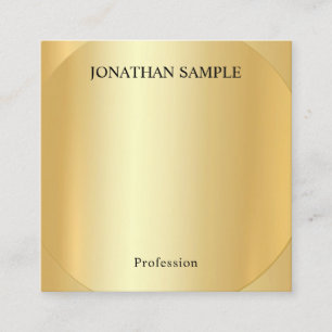 Cartão De Visita Quadrado Elegante Professional Modern Faux Dourado Modelo