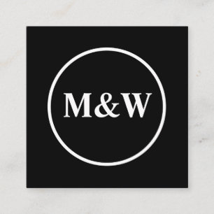 Cartão De Visita Quadrado Elegante profissional do monograma