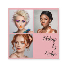 Elegante Rosa Bege Script 3 Foto Maquiagem