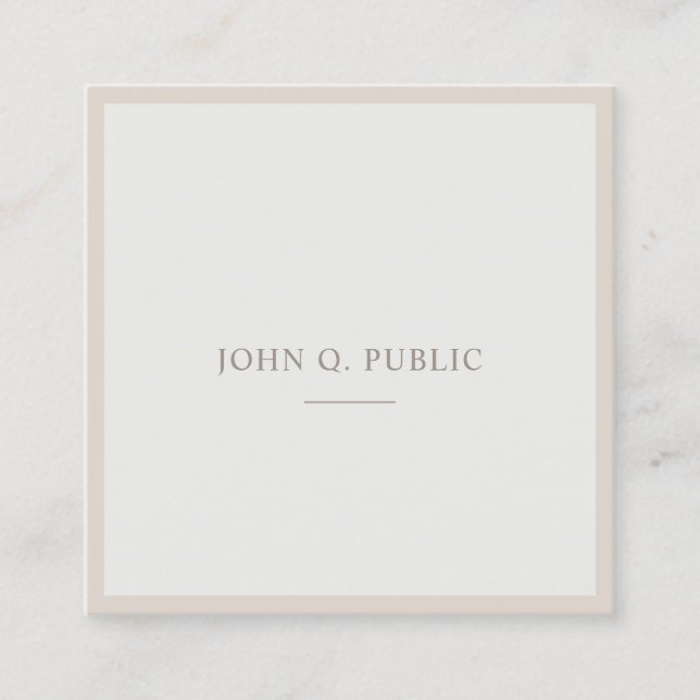 Cartão De Visita Quadrado Elegante, simples, Modelo Brown Green Professional (Frente)