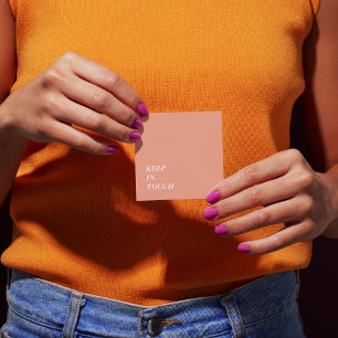 Cartão De Visita Quadrado Elegante Tipografia Minimalista Simples Laranja