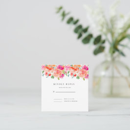 Cartão De Visita Quadrado Elegante Wildflower Wedding RSVP