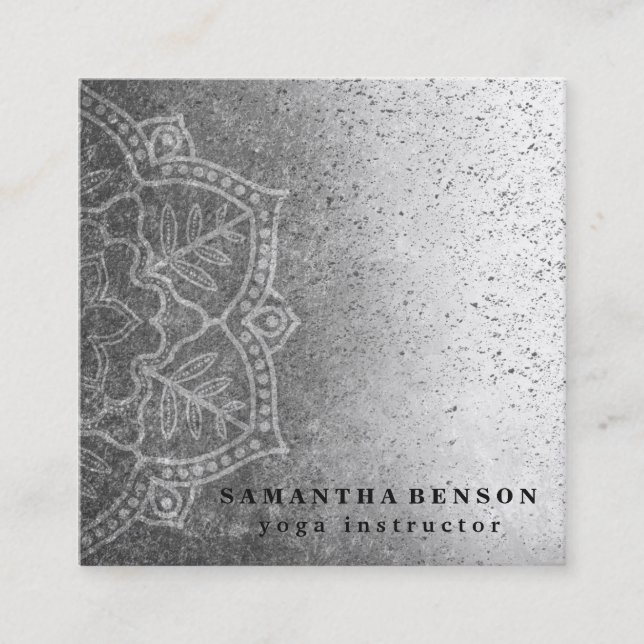 Cartão De Visita Quadrado Elegante Yoga (Frente)