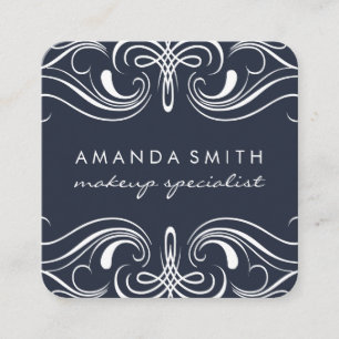 Cartão De Visita Quadrado Elementos para ricos Azul