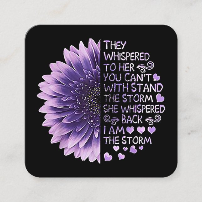 Cartão De Visita Quadrado Eles sussurravam para ela. Você não pode ficar com (Frente)