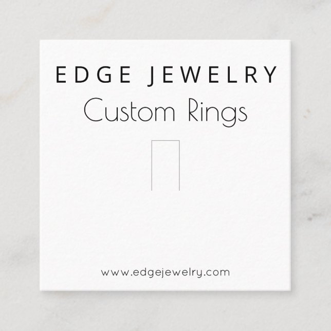 Cartão De Visita Quadrado Encapsulamento de exibição de anéis preto e branco (Frente)