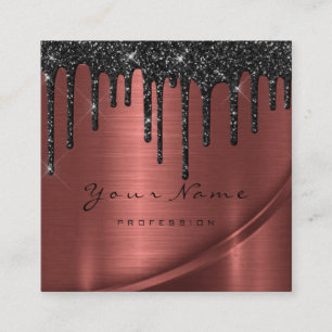 Cartão De Visita Quadrado Encerando a depilação bronzeia o preto dos