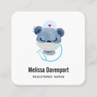 Enfermeira de Urso Bonito Vestindo uma Máscara Méd
