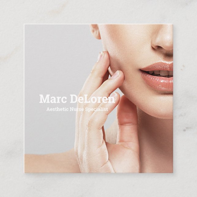 Cartão De Visita Quadrado Enfermeiro Estético Cirurgião Cosmético (Frente)