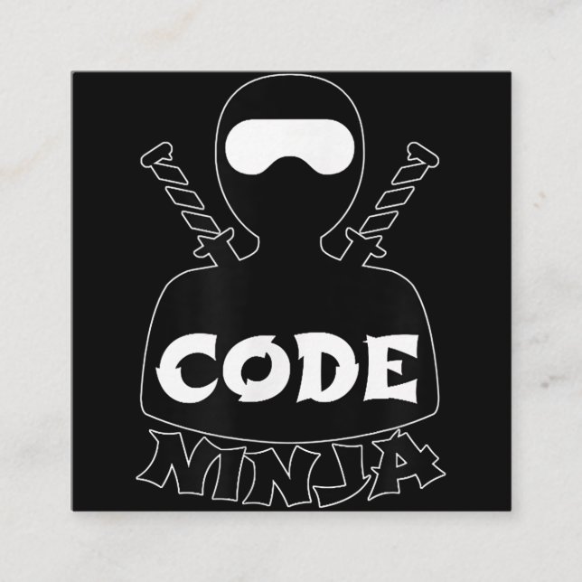 Cartão De Visita Quadrado Engenheiro de Codificação de Computadores Ninja -  (Frente)