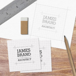 Cartão De Visita Quadrado Engenheiro do Architect Builder