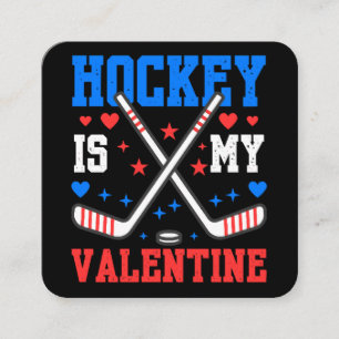 Cartão De Visita Quadrado Engraçado Cita Hockey É Minha Equipe De Esporte Do