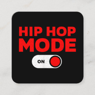 Cartão De Visita Quadrado Engraçado Design de Hip Hop para Homens Homens 90 