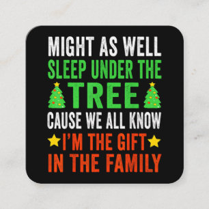 Cartão De Visita Quadrado Engraçado Natal Crianças de Natal Pijamas Meninas 