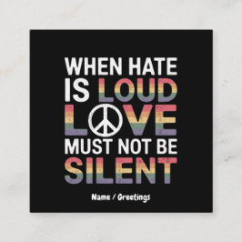 Cartão De Visita Quadrado Engraçado Quando O Ódio É Louco O Amor Não Pode Se