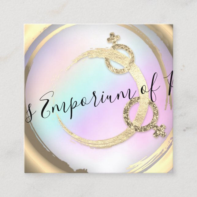 Cartão De Visita Quadrado Ensino Físico - Colégio Rosa Dourado (Frente)