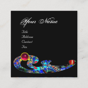 Cartão De Visita Quadrado EPHEMERAL RUBY / Beauty , Salon, Spa, Makeup Artis