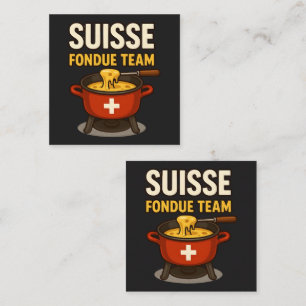 Cartão De Visita Quadrado Equipe Suisse Fondue