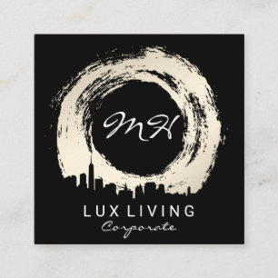 Cartão De Visita Quadrado Escoamento e paisagem urbana expressivos