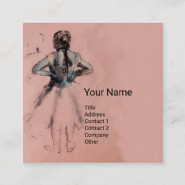 CARTÃO DE VISITA QUADRADO ESCOLA DE DANÇA/DANÇAS BALÉS DE BALLERINA EM PINCO