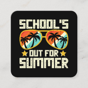 Cartão De Visita Quadrado Escola Fechada Para o Verão