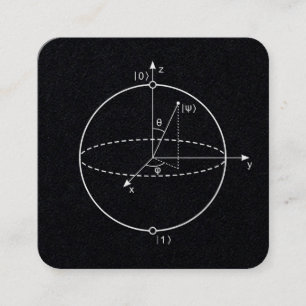 Cartão De Visita Quadrado Esfera de Bloch   Física / Matemática do Bit Quânt