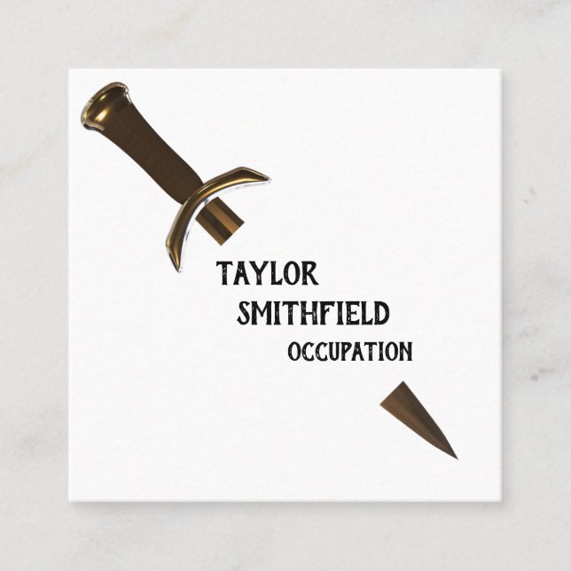 Cartão De Visita Quadrado espada (Frente)