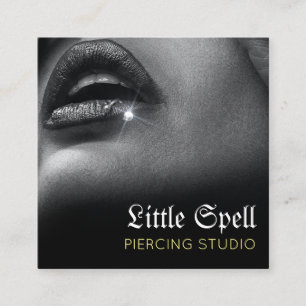 Cartão De Visita Quadrado Especialista em Piercing Studio Tatot Piercing