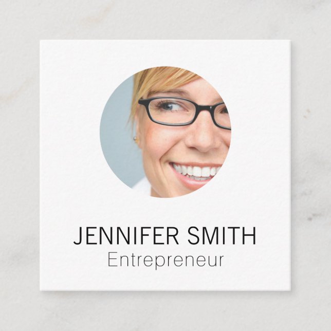 Cartão De Visita Quadrado Espessura corporativa (preto/branco) (Frente)