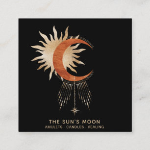 Cartão De Visita Quadrado *~* Espíritos de lua cósmicos raios solares estr