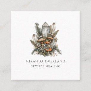 Cartão De Visita Quadrado Espiritual do Crystal Energy Healer