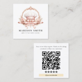 Cartão De Visita Quadrado Essenciais de Confeitaria Blush Chef