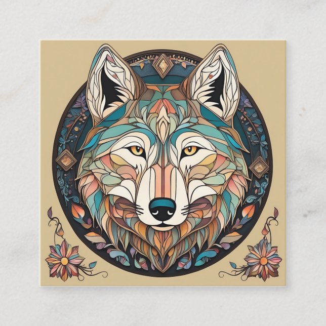 Cartão De Visita Quadrado Esta é uma ilustração desenhada à mão de um pequen (Frente)