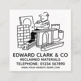 Cartão De Visita Quadrado Estaleiro de Salvamento de Materiais Recuperados