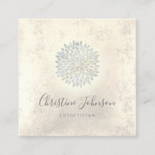 Cartão De Visita Quadrado estética faux glitter dahlia
