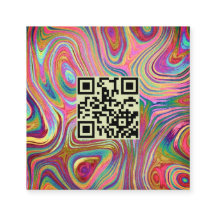 Estheticista do código QR verde-rosa holográfico d