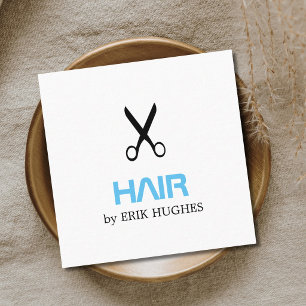 Cartão De Visita Quadrado Estilista de Cabelo Minimalista Elegante Moderno