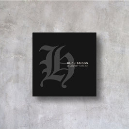 Cartão De Visita Quadrado Estilo Chrome Hearts Profissional Minimalista Mode
