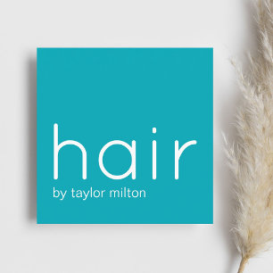 Cartão De Visita Quadrado Estilo de Cabelo Branco Elegante Minúsculo Turques