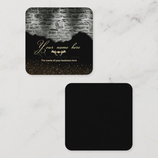 Cartão De Visita Quadrado estilo de ladrillo construcción (Frente/Verso)