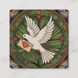 Cartão De Visita Quadrado Estilo Nouveau do Celebrador de casamentos