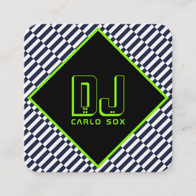 Cartão De Visita Quadrado Estilo progressivo geométrico abstrato moderno (Frente)