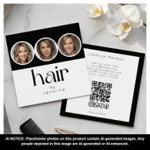 Estilos de Cabelo 3 Foto Código QR Sociais Preto B