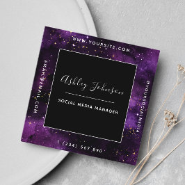 Cartão De Visita Quadrado Estimulos do Espaço Moderno das Mídias Sociais em 